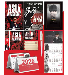Asla Vazgeçme - Ayraç - Kartpostal - Poster - İblisi Öldür -  2026 Ajanda Komutan - Gazi Duvar Takvimi - Masa Takvimi