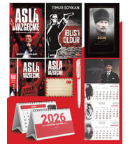 Asla Vazgeçme - Ayraç - Kartpostal - Poster - İblisi Öldür -  2026 Ajanda Komutan - Gazi Duvar Takvimi - Masa Takvimi