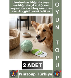 #Pet Evcil Hayvan Küçük Irk Köpek Avcılık Masaj Diş Kaşıma Sesli Dikenli Kedi Oyuncağı Topu 2 Adet