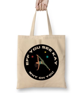 Eff You See Kay Why Oh You YOGA Bez Çanta Uzun Saplı