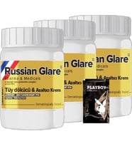 Playboy Rusian Glare Tüy Dökücü Azaltıcı Krem Nano 3 Adet x 50 ml Rus Merhemi + Yanında Jel