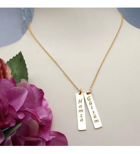 Kişiye Özel İSİMLİ Plaka 925 K Gümüş Kolye (Gold)