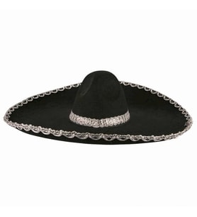 Nessiworld NessiWorld Sombrero Meksika Şapkası Mariachi Gümüş Şeritli Yetişkin Boy