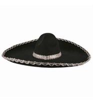 Nessiworld NessiWorld Sombrero Meksika Şapkası Mariachi Gümüş Şeritli Yetişkin Boy