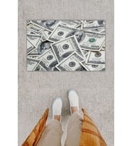 Dijital Baskı Dekoratif Dolar Renkli Kapı Önü Paspası