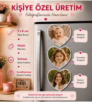 3 Kalpli Fotoğraf Magneti Kişiselleştirilebilir Bebeklik Çocukluk Anı Yolculuğu Hediyesi