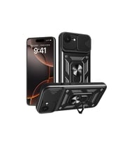 Apple iPhone 16E Kılıf Pars Lens Yüzüklü Silikon - Siyah