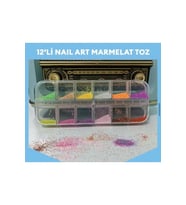 Tırnak Tozu 12 Bölmeli Nail Art Süsleme