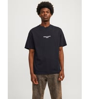 Jack & Jones Erkek Sırt Baskılı Oversize T-shirt - 12256289 (Siyah)