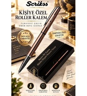 Kalemhane Scrikss Bakır Roller Kalem Kişiye Özel Kalem ve Kutu Ömür Boyu Garantili