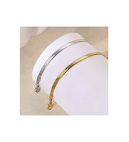 Çelik Takı Seti Bileklik Italyan Ezme Model Ikili 0.4 mm Genişlik 17 cm Uzunluk Ek 5 cm Gold Gümüş