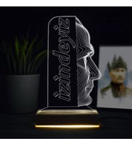 Atam İzindeyiz 3d Led Lamba