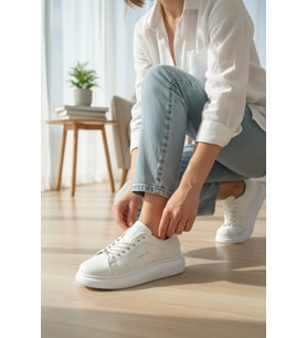 Enoch Kadın Platform Tabanlı Sneaker Nefes Alan Delikli Günlük Ayakkabı