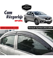 Renault Symbol 2013-2020 Uyumlu Mugen Cam Rüzgarlığı Seti Piano Black 4'lü İthal
