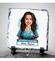 Kişiye Özel Hediye Karikatürlü En Güzel Hemşire Dekoratif Taş