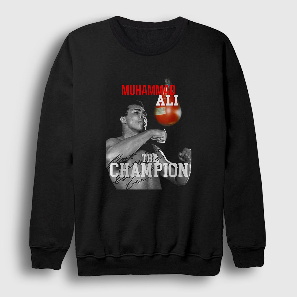 Presmono Unisex Siyah Champ Boxing Boks Muhammad Muhammed Ali Sweatshirt 507441tt