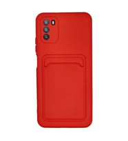 Xiaomi Pocophone M3 Kılıf Kelvin Kartvizitli Silikon - Kırmızı