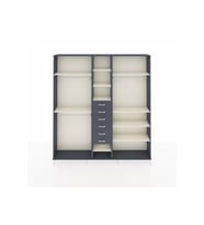Arges Dolap 10 Raflı 6 Çekmeceli 3 Askılı 220x30x243 Antrasit-Aytaşı/Antrasit
