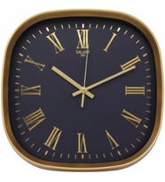 Galaxy Premium Serisi ABS Kasa Duvar Saati Oval 30 CM Roma Rakamlı Gold-Lacivert