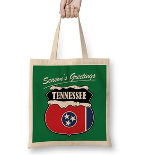 Seasons Greetings Tennessee Christmas Bez Çanta Uzun Saplı