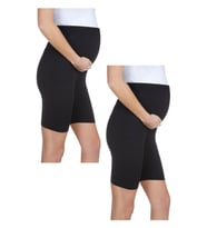 LuvmaBelly MYRA8028_8028 Beli Lastikli Hamile Şort Seti (Siyah-Siyah)