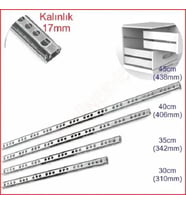 Bilyeli Çekmece Rayı 17mm 406mm