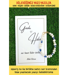 20 Adet İncili Nazar Boncuklu Bileklik - Kına Hediyesi - Nikah Hediyesi - Bride 