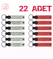 Beyaz & Nar Çiçeği, Şirket Açılışına Değer Katan Hediye, 22’li Set, Tarih ve İsimli Deri Hatıra
