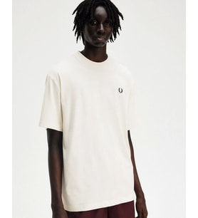 Fred Perry Erkek Ekru Logo Detaylı T-shirt (Çok Renkli)