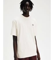 Fred Perry Erkek Ekru Logo Detaylı T-shirt (Çok Renkli)