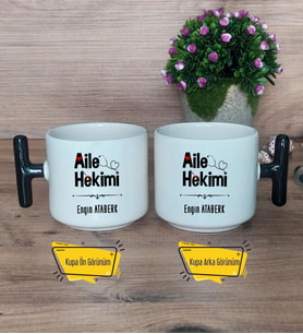 Aile Hekimi Kupa Bardak T Siyah Kulplu Doktora Tıp Bayramı Hediyesi