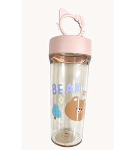 Sevimli Bear Figürlü Hello Kitty Kapaklı Plastik Şişe