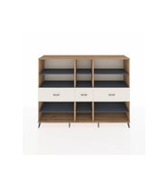 Hyperion Dolap 9 Raflı 3 Çekmeceli  220x44x163 Çam-Antrasit/Aytaşı