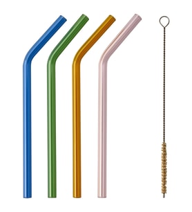 4 Adet Renkli Cam Pipet 18 cm MeridyenDukkan 4  lü Karışık Renkler