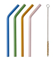 4 Adet Renkli Cam Pipet 18 cm MeridyenDukkan 4  lü Karışık Renkler