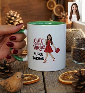 Kişiye Özel Karikatürlü Cute But Virgo Başak Burcu Kupa Bardak Doğum Günü Hediyesi