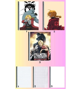 fullmetal alchemist 3 adet defter A4 büyük boy 72 sayfa çizgili_kareli_çizgisiz defter seti