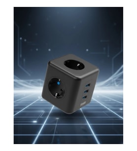 Mey İthalat® Elektronik Cihazlar İçin Akım Korumalı 3 Prizli USB’li Küp Priz
