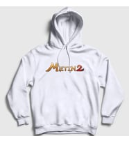 Presmono Unisex Beyaz Logo Oyun Metin2 Kapüşonlu Sweatshirt 522699tt