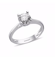 Altın Tektaş Yüzük Özel Tasarım Swarovski (Çok Renkli)
