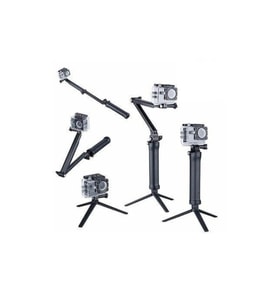 Çok Yönlü 3-Way Monopod Tripod Aksiyon Kamera Tutucu
