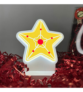 Yıldız Yılbaşı Masaüstü Led Lamba/gece Lambası/usb’li Ve Uv Baskılı (leon—led Ile Neon Görünüm) 11*11 cm