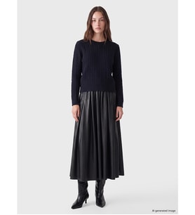 LCW Modest Siyah Beli Lastikli Kloş Etek