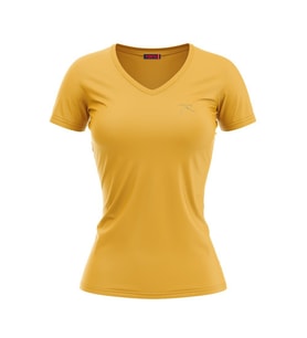 Raru MULIER Kadın Pamuklu Sarı Günlük T-shirt
