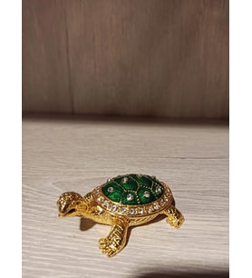 Swarovski Taşlı Kaplumbağa Mücevherlik / Dekoratif Biblo (Beyaz)
