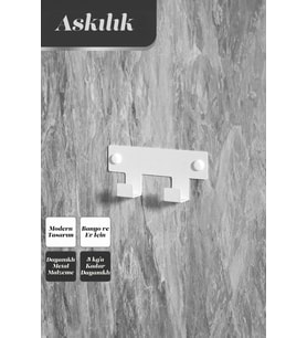 Demir Banyo Askısı - Duvara Monte Havlu ve Elbise Askısı 2 Kancalı