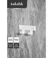 Demir Banyo Askısı - Duvara Monte Havlu ve Elbise Askısı 2 Kancalı