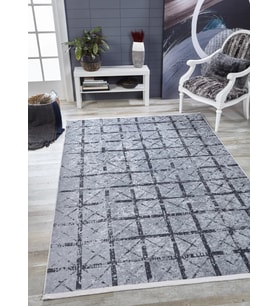 Dijital Kaymaz Yıkanabilir Gri Geometrik Salon Halısı Mutfak Halısı Koridor Halısı Yolluk HLN1802