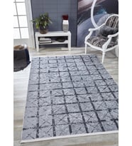 Dijital Kaymaz Yıkanabilir Gri Geometrik Salon Halısı Mutfak Halısı Koridor Halısı Yolluk HLN1802