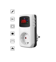 Tekli Akım Korumalı Priz 16A, 3520W, Dijital Göstergeli, Voltaj Koruma Özellikli Priz (Beyaz)